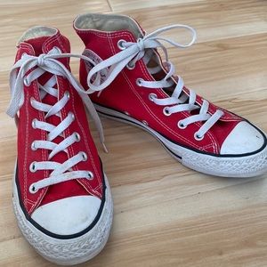 Converse, all-star, high top shoes, red men's 6 women's 8